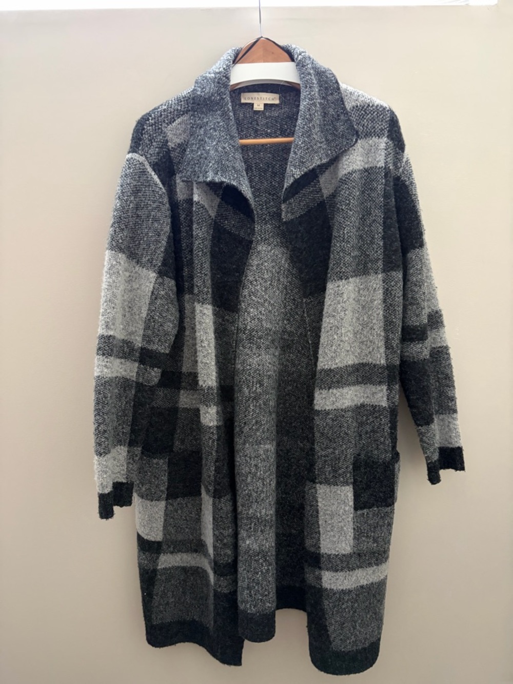 LoveStitch Charcoal Knit Open-Front Cardigan